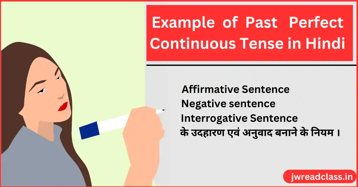 Past Perfect Continuous Tense Examples in Hindi to English Translation